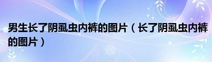 男生长了阴虱虫内裤的图片（长了阴虱虫内裤的图片）