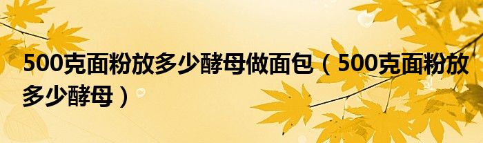 500克面粉放多少酵母做面包（500克面粉放多少酵母）