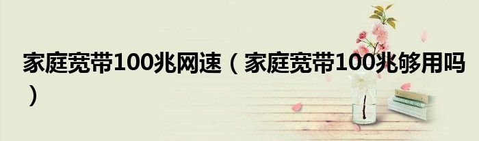 家庭宽带100兆网速（家庭宽带100兆够用吗）