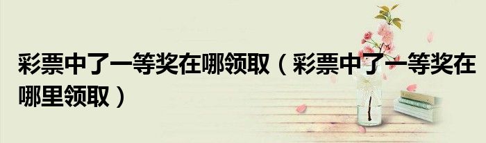 彩票中了一等奖在哪领取（彩票中了一等奖在哪里领取）