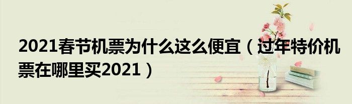 2021春节机票为什么这么便宜（过年特价机票在哪里买2021）