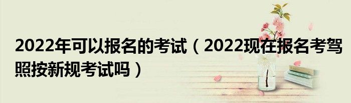 2022年可以报名的考试（2022现在报名考驾照按新规考试吗）