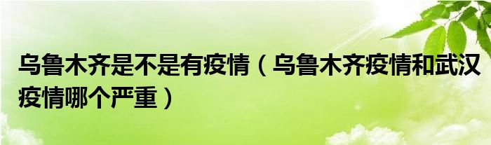 乌鲁木齐是不是有疫情（乌鲁木齐疫情和武汉疫情哪个严重）