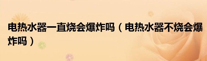 电热水器一直烧会爆炸吗（电热水器不烧会爆炸吗）