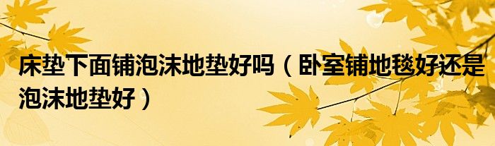 床垫下面铺泡沫地垫好吗（卧室铺地毯好还是泡沫地垫好）