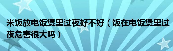 米饭放电饭煲里过夜好不好（饭在电饭煲里过夜危害很大吗）