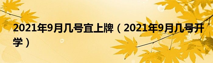 2021年9月几号宜上牌（2021年9月几号开学）