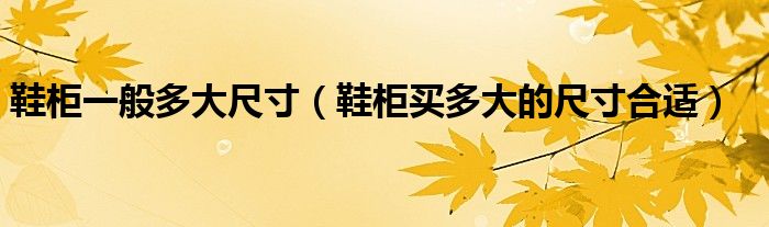 鞋柜一般多大尺寸（鞋柜买多大的尺寸合适）