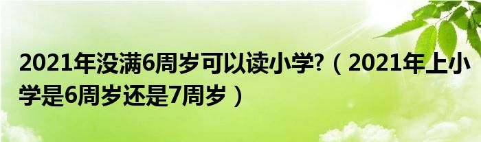 2021年没满6周岁可以读小学?（2021年上小学是6周岁还是7周岁）