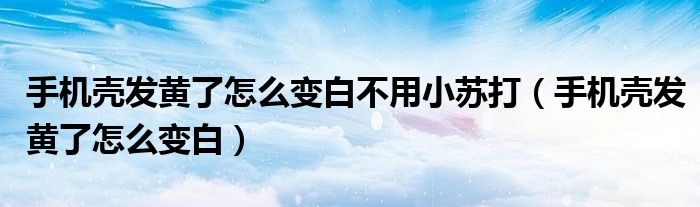 手机壳发黄了怎么变白不用小苏打（手机壳发黄了怎么变白）