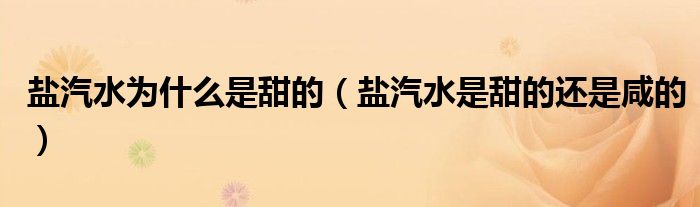 盐汽水为什么是甜的（盐汽水是甜的还是咸的）