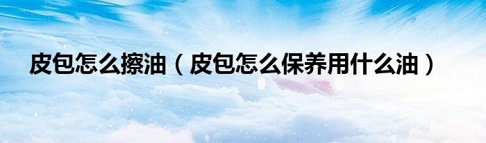 皮包怎么擦油（皮包怎么保养用什么油）