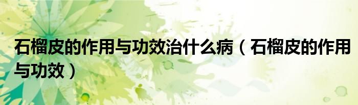 石榴皮的作用与功效治什么病（石榴皮的作用与功效）