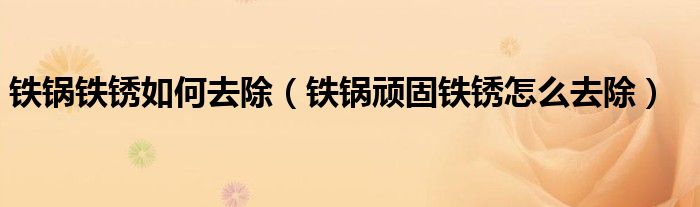 铁锅铁锈如何去除（铁锅顽固铁锈怎么去除）