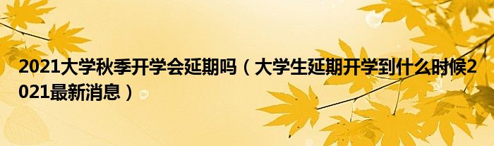 2021大学秋季开学会延期吗（大学生延期开学到什么时候2021最新消息）