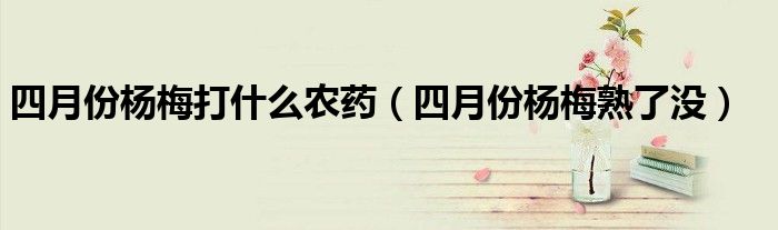 四月份杨梅打什么农药（四月份杨梅熟了没）