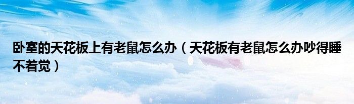 卧室的天花板上有老鼠怎么办（天花板有老鼠怎么办吵得睡不着觉）