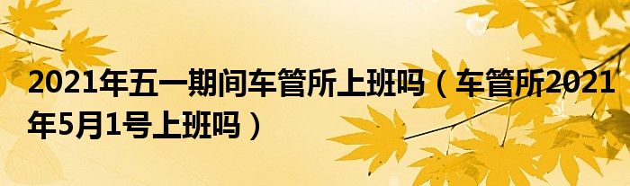 2021年五一期间车管所上班吗（车管所2021年5月1号上班吗）