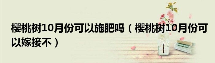 樱桃树10月份可以施肥吗（樱桃树10月份可以嫁接不）