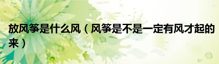 放风筝是什么风（风筝是不是一定有风才起的来）
