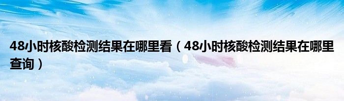 48小时核酸检测结果在哪里看（48小时核酸检测结果在哪里查询）