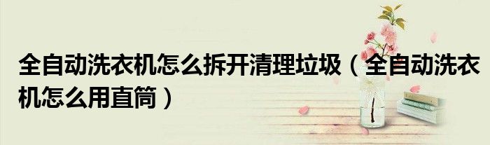 全自动洗衣机怎么拆开清理垃圾（全自动洗衣机怎么用直筒）