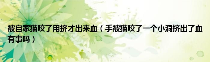 被自家猫咬了用挤才出来血（手被猫咬了一个小洞挤出了血有事吗）