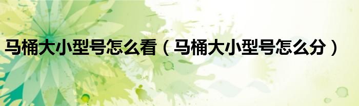 马桶大小型号怎么看（马桶大小型号怎么分）