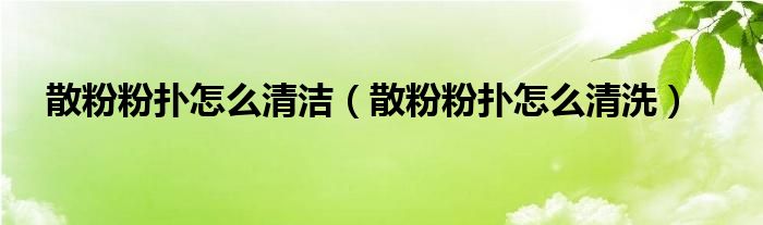 散粉粉扑怎么清洁（散粉粉扑怎么清洗）