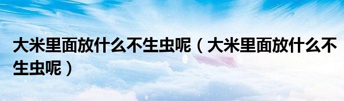 大米里面放什么不生虫呢（大米里面放什么不生虫呢）