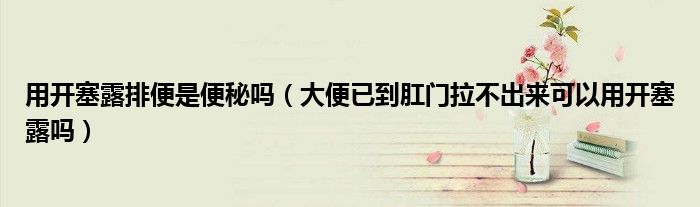 用开塞露排便是便秘吗（大便已到肛门拉不出来可以用开塞露吗）