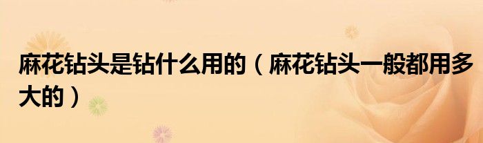 麻花钻头是钻什么用的（麻花钻头一般都用多大的）
