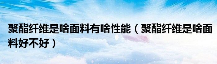 聚酯纤维是啥面料有啥性能（聚酯纤维是啥面料好不好）