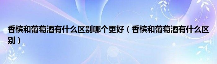 香槟和葡萄酒有什么区别哪个更好（香槟和葡萄酒有什么区别）