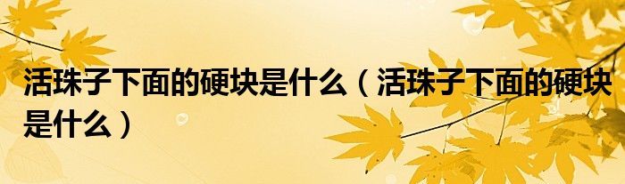 活珠子下面的硬块是什么（活珠子下面的硬块是什么）