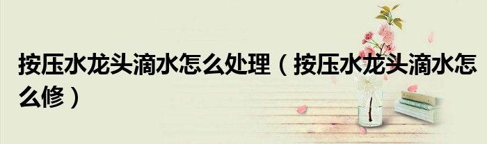 按压水龙头滴水怎么处理（按压水龙头滴水怎么修）