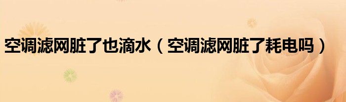 空调滤网脏了也滴水（空调滤网脏了耗电吗）