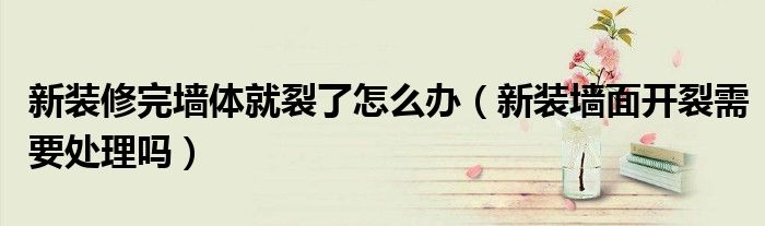 新装修完墙体就裂了怎么办（新装墙面开裂需要处理吗）