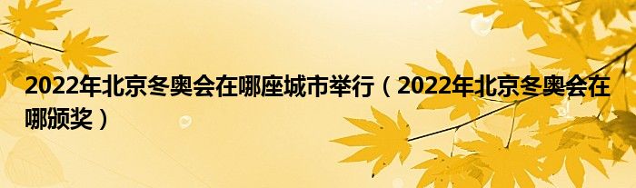 2022年北京冬奥会在哪座城市举行（2022年北京冬奥会在哪颁奖）