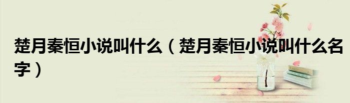 楚月秦恒小说叫什么（楚月秦恒小说叫什么名字）