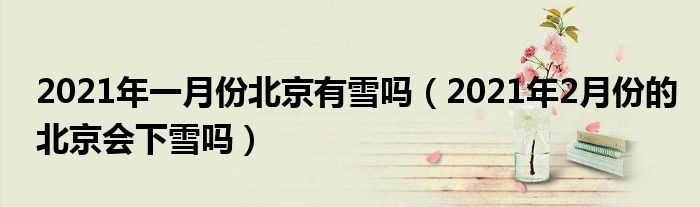 2021年一月份北京有雪吗（2021年2月份的北京会下雪吗）