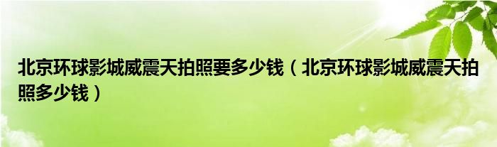 北京环球影城威震天拍照要多少钱（北京环球影城威震天拍照多少钱）