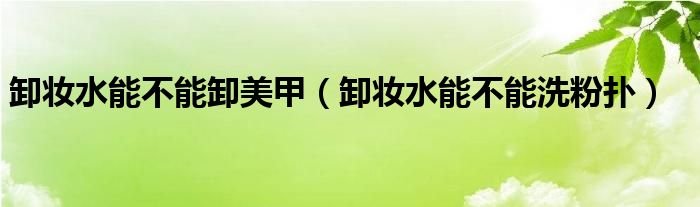 卸妆水能不能卸美甲（卸妆水能不能洗粉扑）