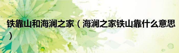 铁靠山和海澜之家（海澜之家铁山靠什么意思）