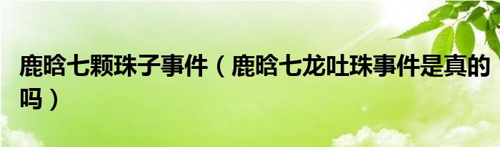 鹿晗七颗珠子事件（鹿晗七龙吐珠事件是真的吗）