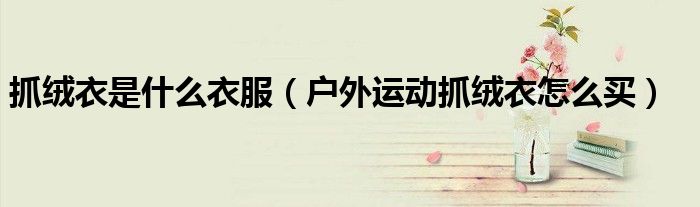 抓绒衣是什么衣服（户外运动抓绒衣怎么买）
