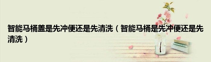 智能马桶盖是先冲便还是先清洗（智能马桶是先冲便还是先清洗）