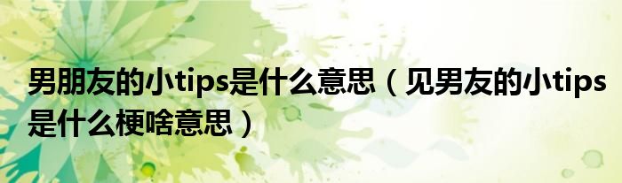 男朋友的小tips是什么意思（见男友的小tips是什么梗啥意思）