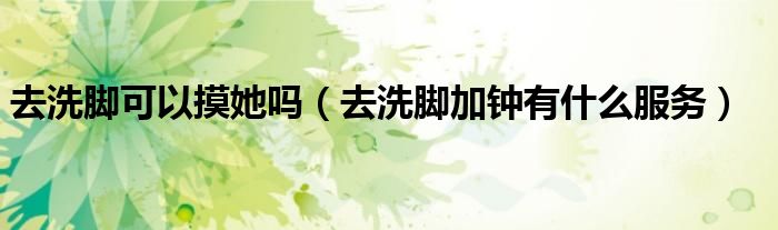 去洗脚可以摸她吗（去洗脚加钟有什么服务）