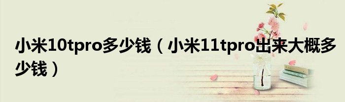 小米10tpro多少钱（小米11tpro出来大概多少钱）